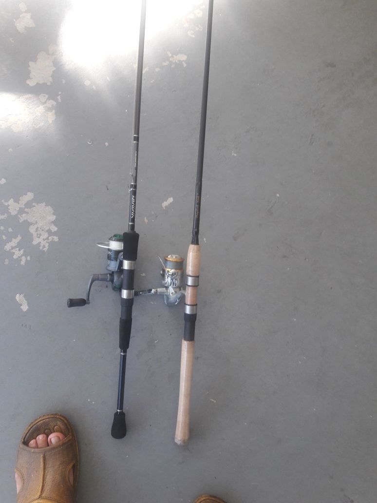 2 fishing rods with reels