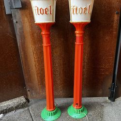 Poloron Products 46” Noel Lamp Post Vintage Christmas Blow Mold