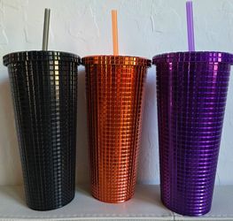 Set of 3 Tumblers in Halloween Colors