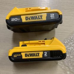 Dewalt New 2ah Battery 20v 2x $80  Nuevas 