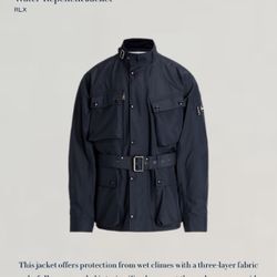 Ralph Lauren RLX Kline Shell Jacket Mens Size Large Belted Field Coat Navy $798