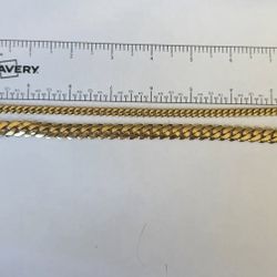 Gold Cuban Link Bracelet 8 Inches 