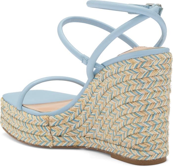 Steve Madden Light Tan & Blue Platform Sandals