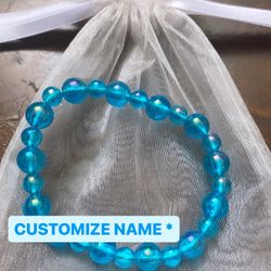 own name blue customize bracelet