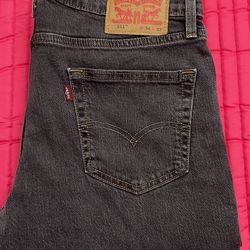 Levi's 511 Stone Wash Black Stretch Slim Fit Jeans Size W 34 L 32