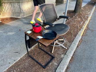 Free office chair, laptop table, cast iron pan, rice cooker