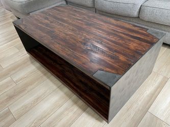 Industrial Wood and Metal Coffee Table
