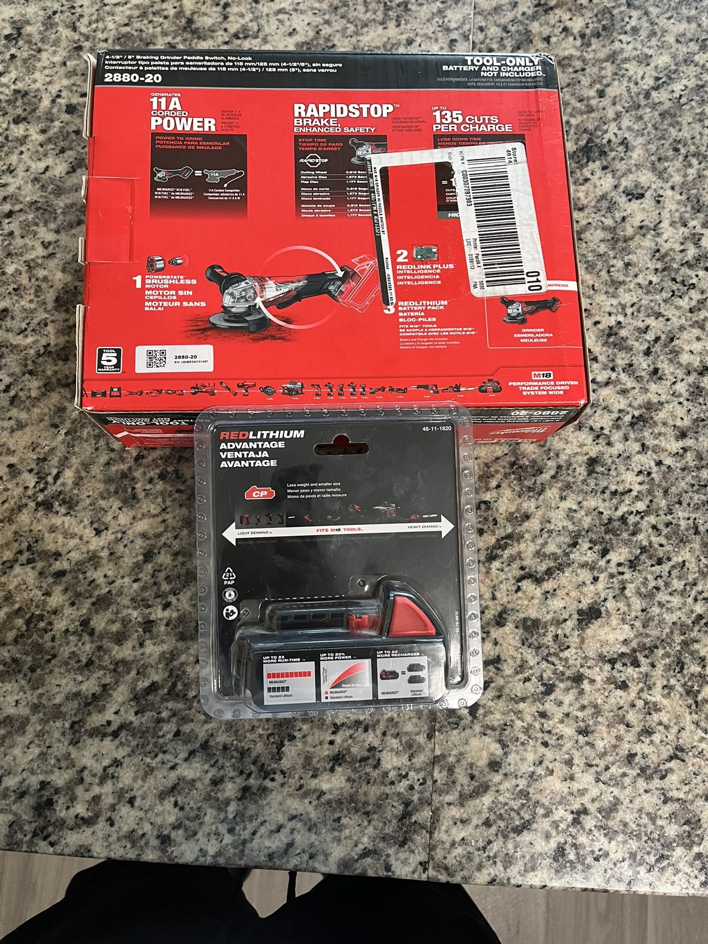 Brand New Milwaukee M18 Grinder And M18 Battery
