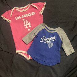 Baby Girls Dodgers Top And Onesie