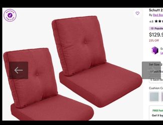 Schutt 22" W Olefin Outdoor Seat/Back Cushion with Removable Zippered Covers