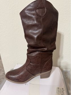 Brown cowboy boots