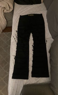 All black stacked jeans size 32