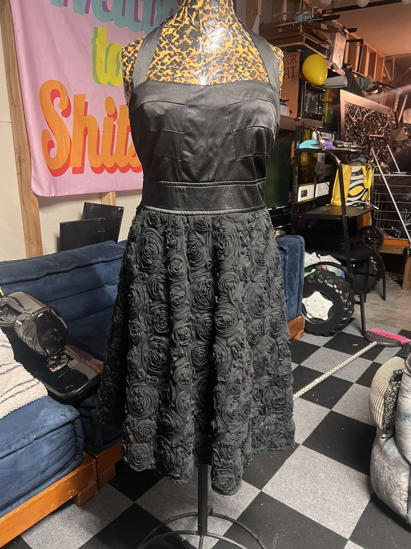 Torrid Plus Size Satin Rosette Halter Top Dress Size 14 