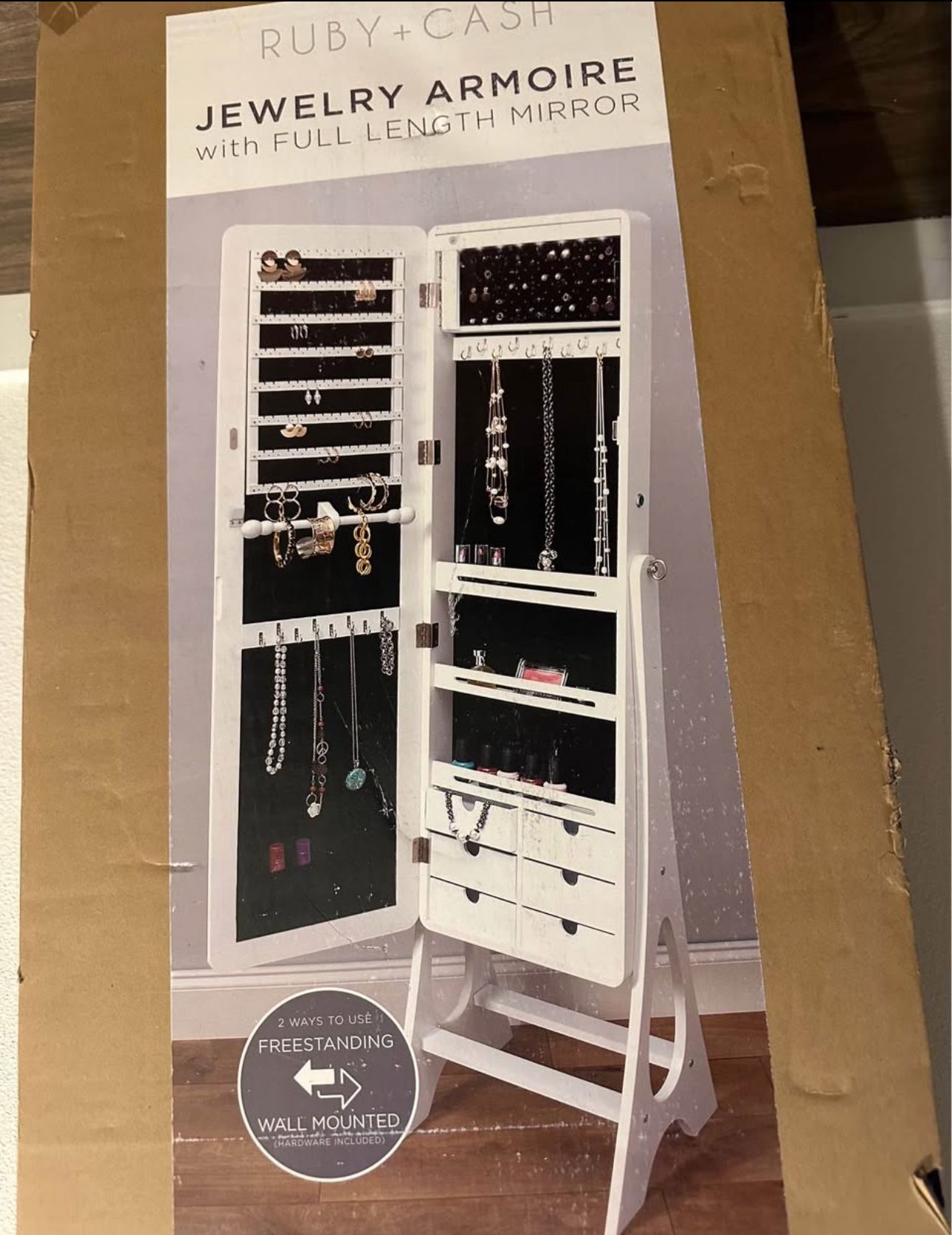 Jewelry armoire - Brand New - White