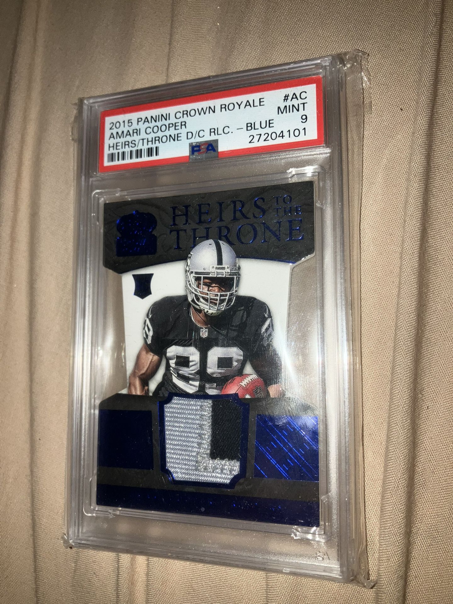 2015 Amari Cooper Heirs To The Throne Panini Rookie Patch 1/5 Psa 9 Mint 