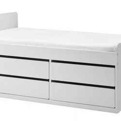 IKEA Slakt - Twin bed w/ Drawers 