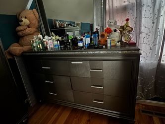 Bed and cabinet