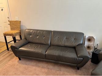*** Price Drop - Moving Sale - Needs to be SOLD !!Very Nice Grey Leather Couch and Leather Chase