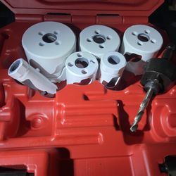 Milwaukee power tools kit set parts pieces red tool box lot 