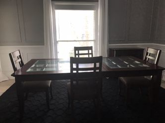 Wood/Glass Dining Set