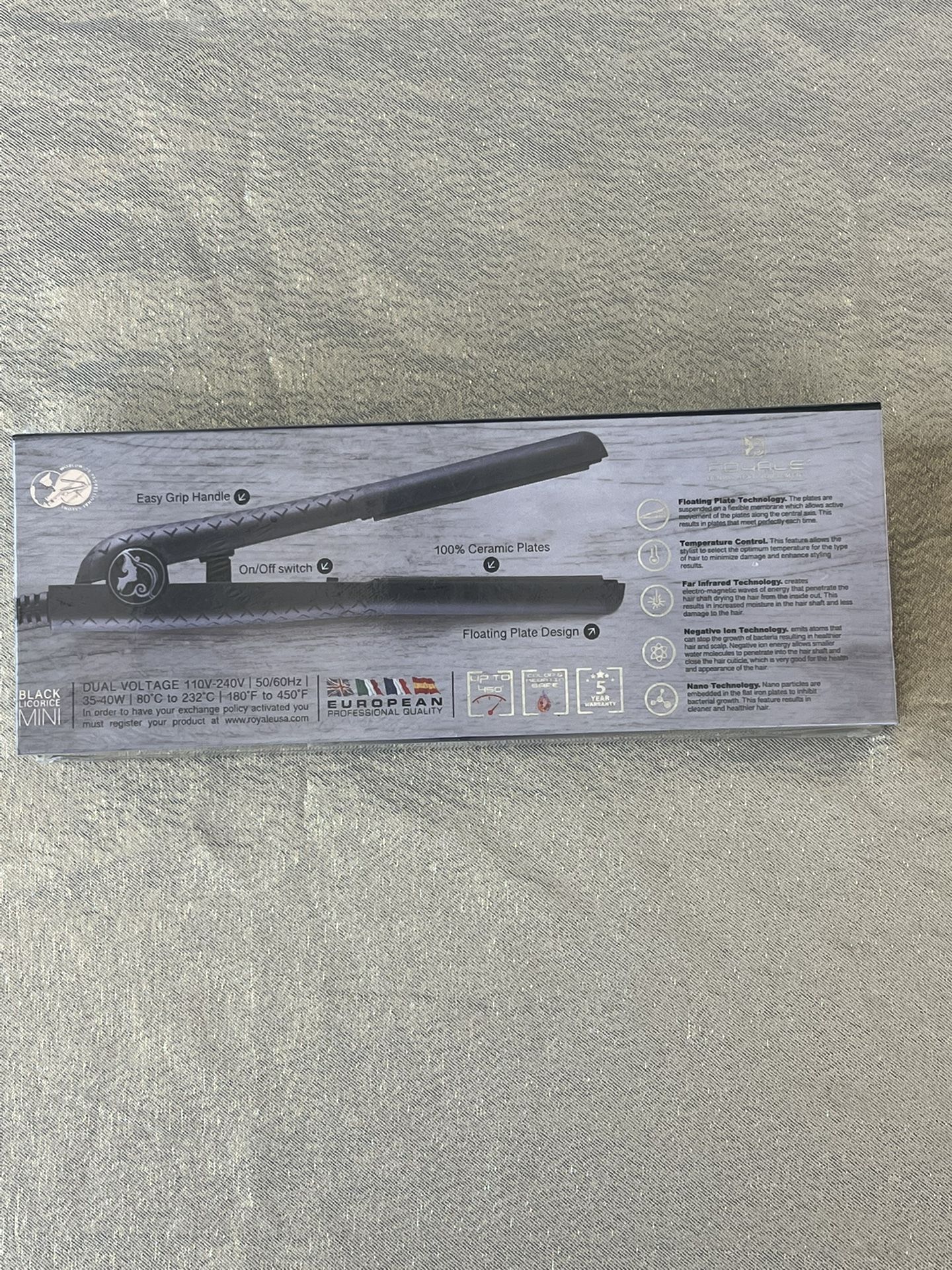 Royale Black Licorice Mini Hair Straightener