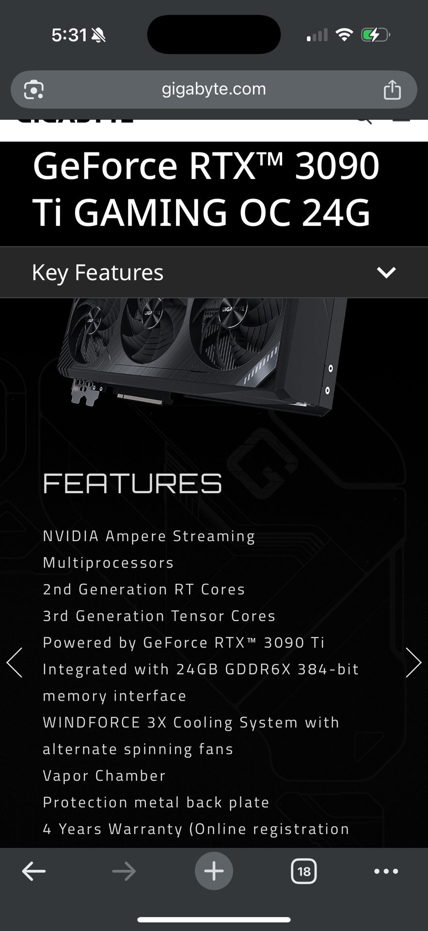 Gigabyte Geforce RTX 3090 Ti Gaming OC 24g Graphics Card