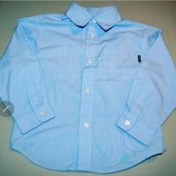 L.O.G.G. Boys Size 3 Long Sleeve Blue Button Front Shirt