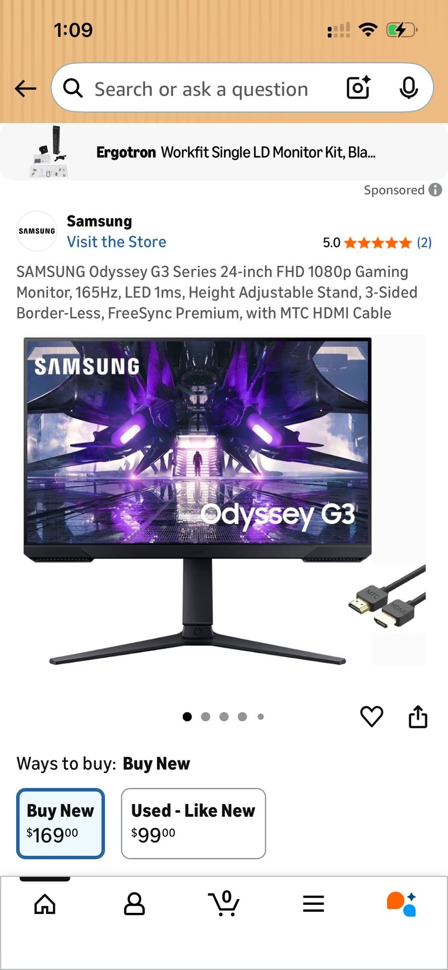 Samsung 24” G3 Gaming Monitor 