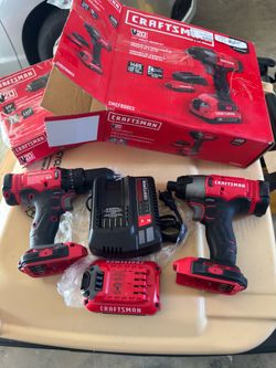 CRAFTSMAN 20-volt Max 2-Tool Power Tool Combo Kit with 2AH Batteries and Charger NEW