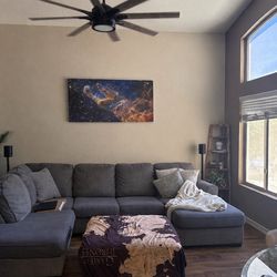 Large Ashley Home Sectional — Very Comfortable, seat covers included