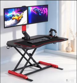 Height-Adjustable Gaming Desk with Monitor Mount