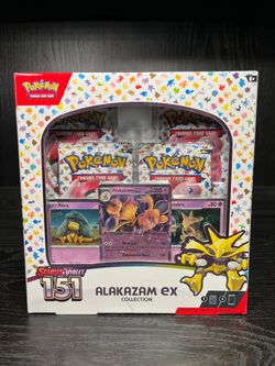 Pokémon TCG Scarlet & Violet 151 Alakazam ex Collection Box Sealed 4 Booster Packs