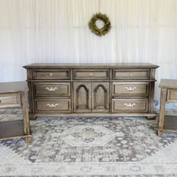 🤎 dresser night stands bedroom set brown sea drift nightstands 2 two bedside tables cajonera 