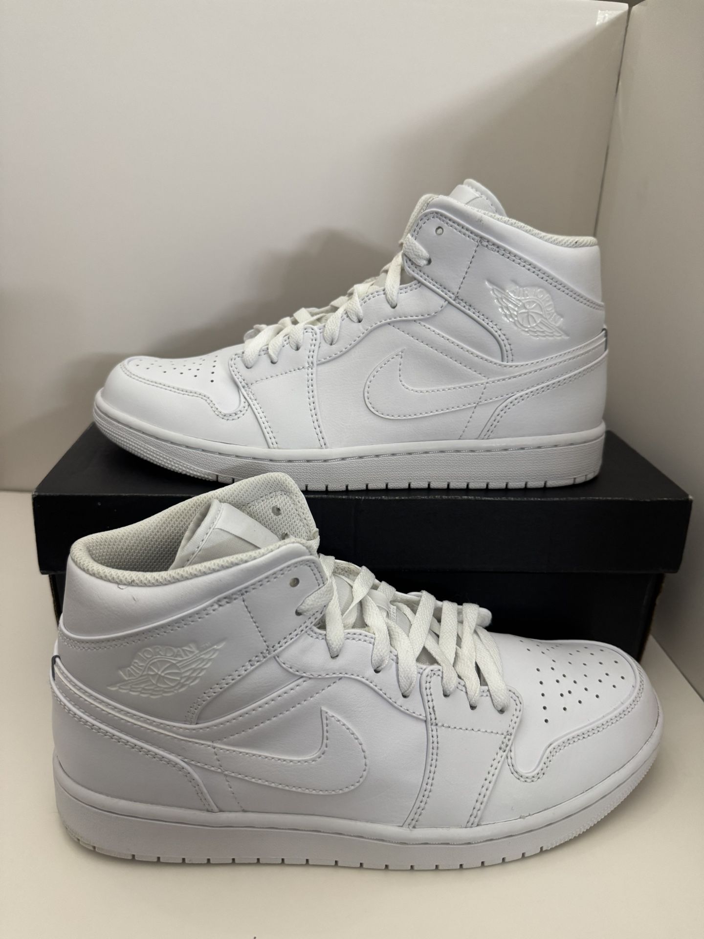 🔥 Jordan 1 Mid “Triple White” – Size 10M – $85 – OG Box Included