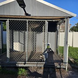 Dog Kennel 2 Bay With Storage Bay