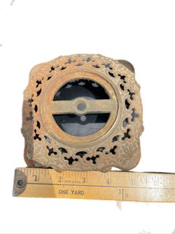 Vintage Metal Square Decorative Lamp Base 345 Stamp 5.5"