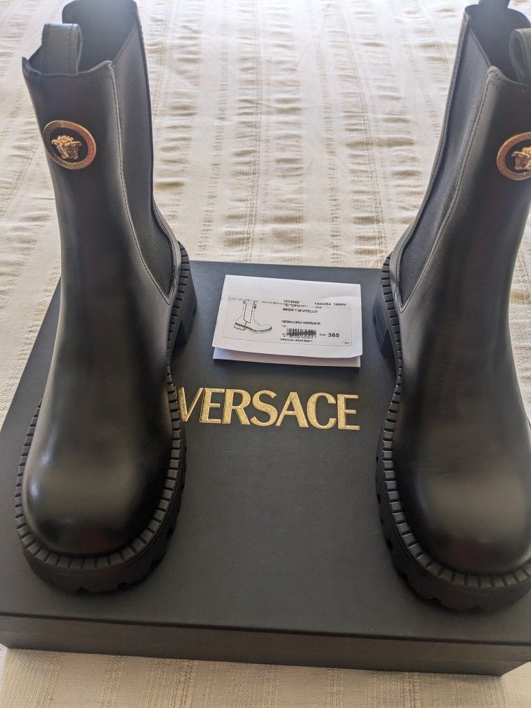 Authentic Versace Combat Boots (38.5), New