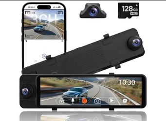 4K UHD Mirror Dash Cam DCM03 with 128GB SD Card