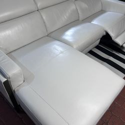 SECTIONAL GENUINE LEATHER RECLINER ELECTRIC WHITE COLOR ✅💥💥DELIVERY SERVICE AVAILABLE 💥✅✅🚛💥✅