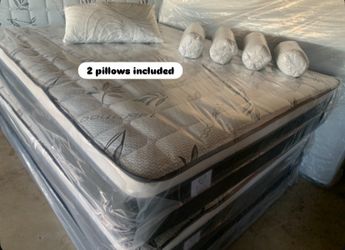 ✨Mattress Pillow Top✨ 🛏️ 2 pillows included 🔸12” inches tall 🔹All sizes  🟠Queen sizes $199 🟡Full sizes $180 🟢Twin sizes $150 🔵Cal king $330 🟣E
