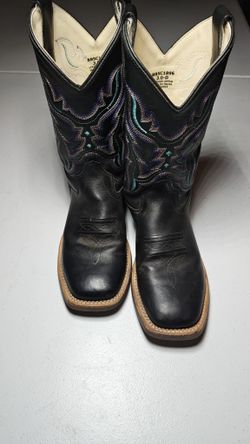 Shyanne Western Leather Boot Black Youth Size 3 No Box
