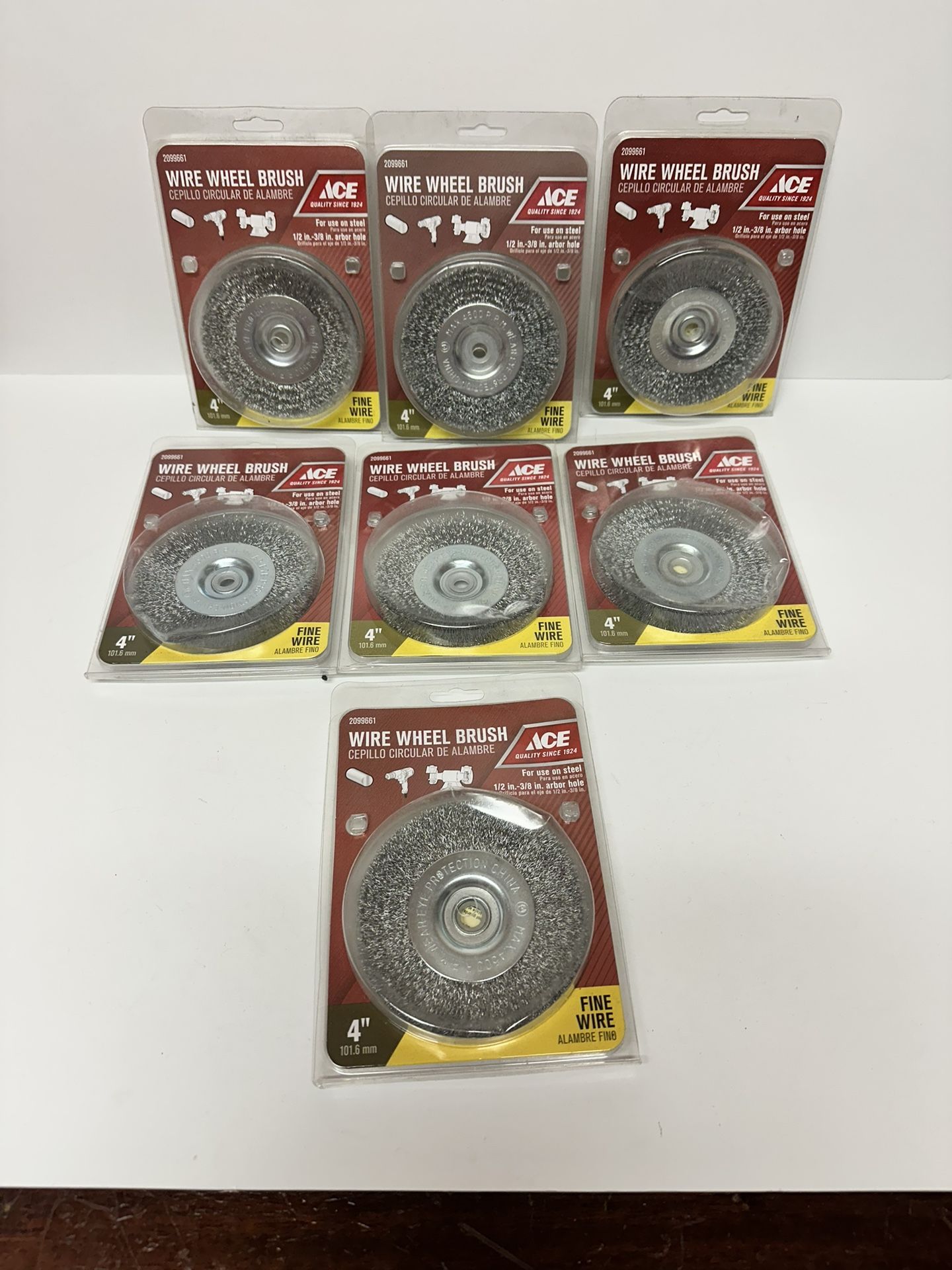 Lot Of 7 Ace Wire Wheel Brush 4 In Fine Wire