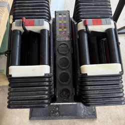 PowerBlock 90lb Adjustable Dumbbells + Stand 