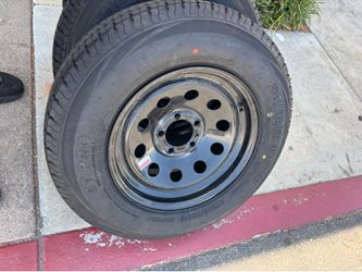 4 trailer tires with rim 5 on 4.5 205x75-15 10 ply $500