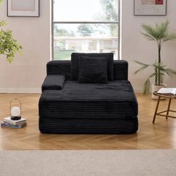 Oversized Corduroy Lounge Chairs – Set of 2 (Like New)