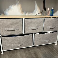 Grey Adjustable Fabric Dresser