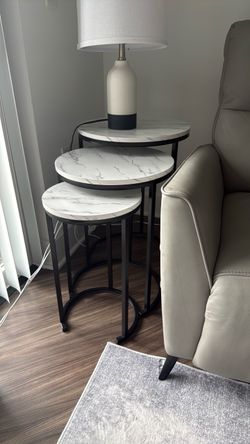Set of 3 round living room side tables