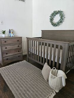 Baby Nursery Crib and Dresser