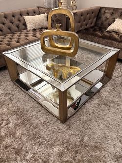 ZGallerie Gold Mirrored Glass Pascual Coffee Table