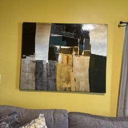 Large Modern Abstract Art Painting - Original 50” X 40” With High Gloss Finish